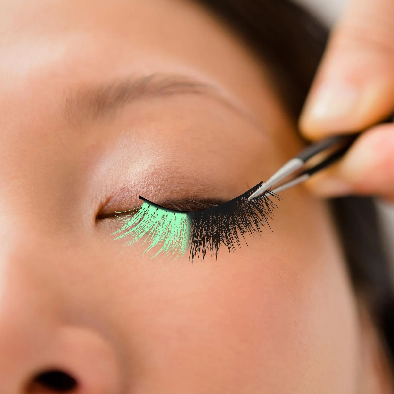 

Lashes Artificial Eyelashes Faux Individual Light Green Imitation False Wispy