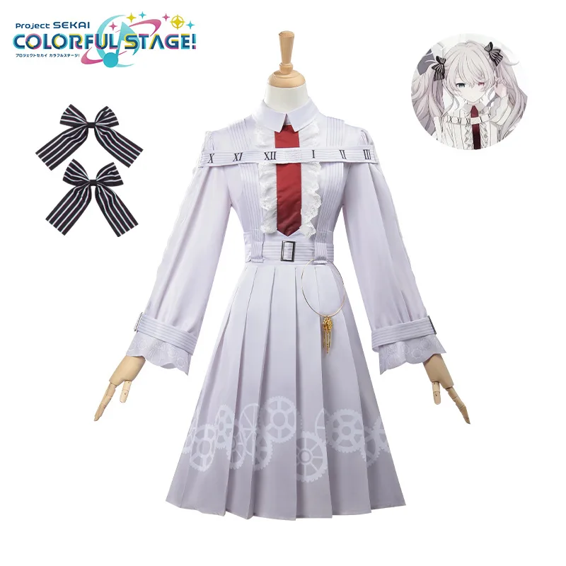 

Project Sekai Nightcord At 25 Singer White Mikuu Cosplay Costume Wig Women Lolita Dress Japanese Uniform Halloween Party Outfits