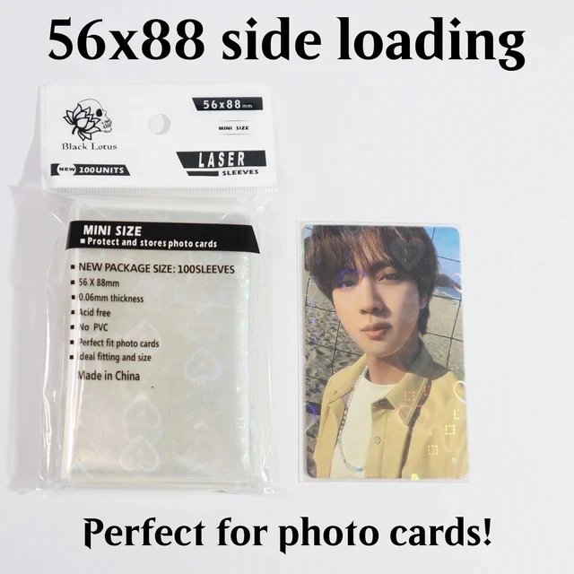 

Standard Album Cards Cute Holographic Kpop Photo Cards Foil Shinny Laser Heart Holo Flash Spark Photocards Protectors 56x88mm