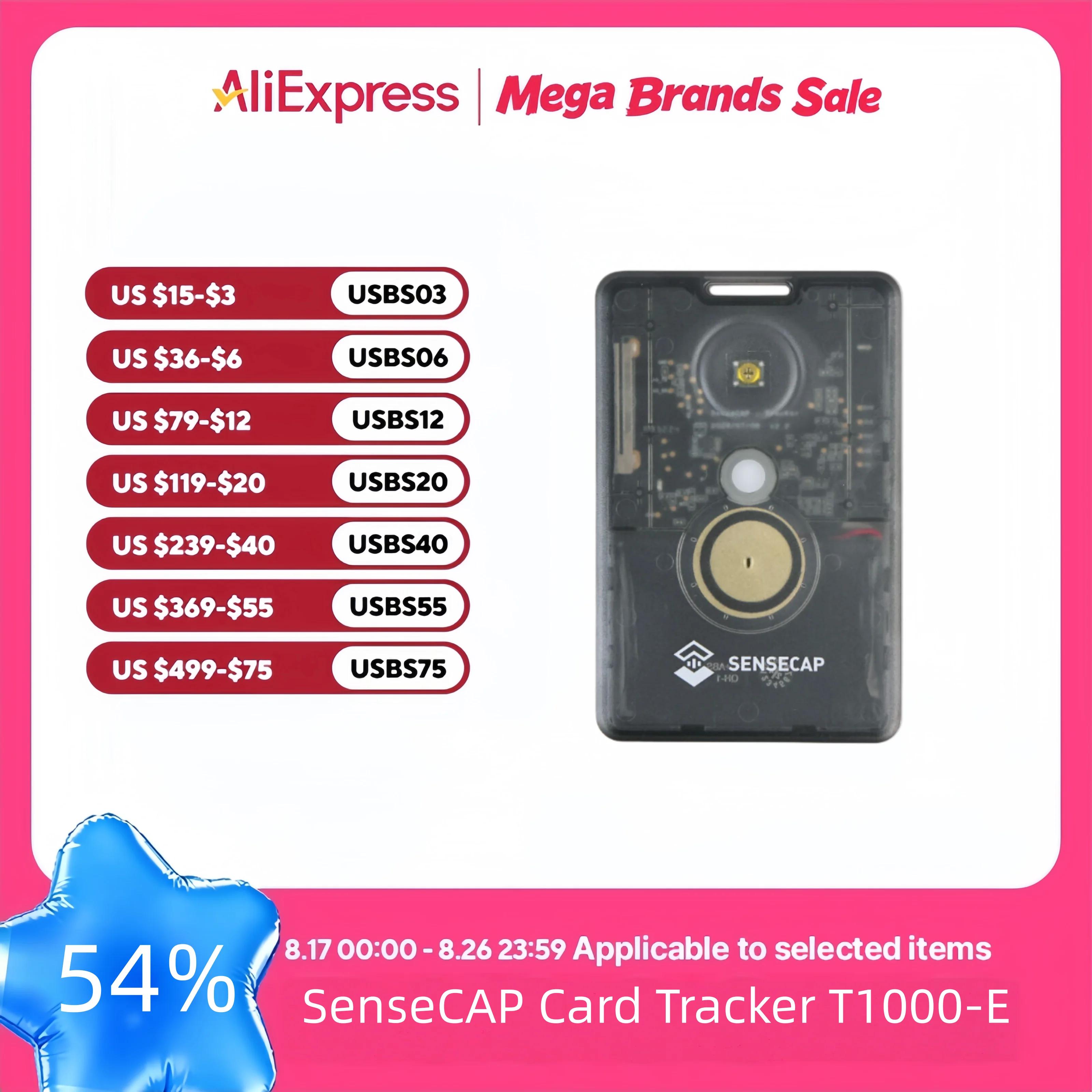 Sensecap T1000 E Meshtastic 868MHz Tracker Lora MeshCore with LR1110,nRF52840,GPS, IP65 Indoor Outdoor Positioning Motion Sensor