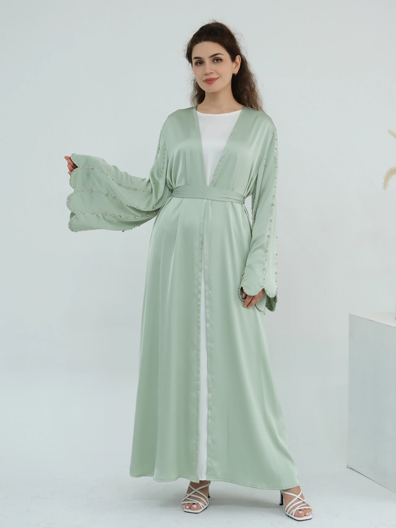 Eid Women Abaya Muslim Diamond Open Dress Jalabiya Ramadan Vestidos Largos Islam Party Arab Long Robe Morocco Dubai Kaftan 2026