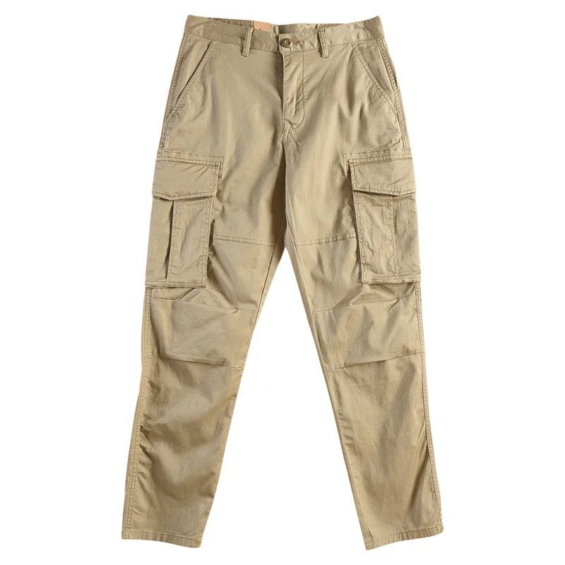 メンズレトロカーゴパンツ,マルチポケット,アウトドア,シンプル,コットン97%,ウォッシュド,ストレート,ルーズ,カジュアル,秋,新品