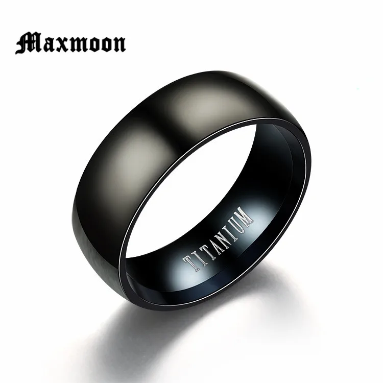 Maxmoon Fashion Black Titanium Ring Men Matte Finished Classic Engagement  Jewelry Rings For Male  Wedding Bands Anillos 2018