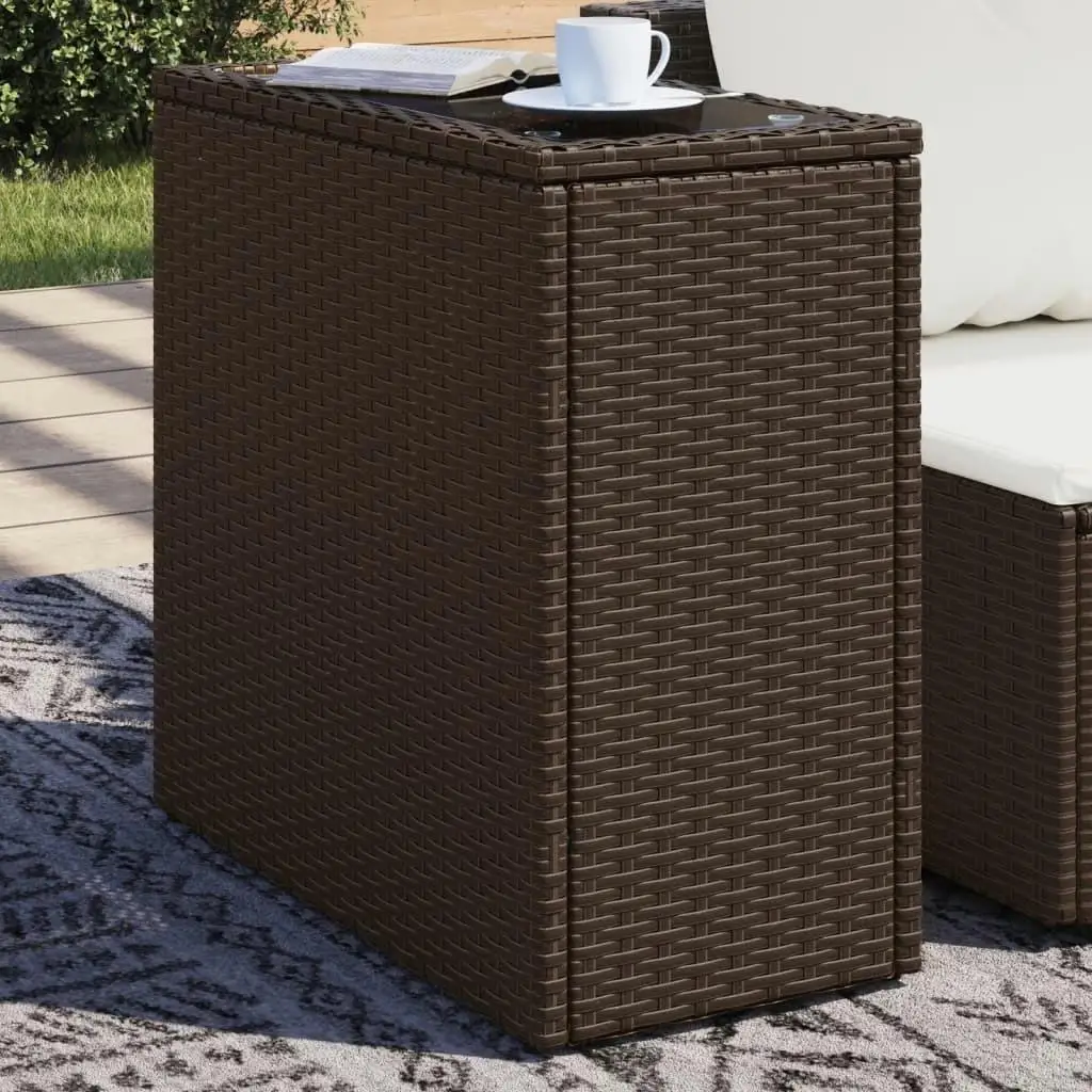 

Garden Side Table Brown Black Outdoor Furniture Patio Accent Table Modern Design Lightweight Easy Assembly