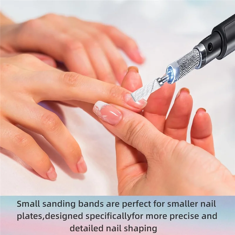 

A26F-Nail Drill Bits 100 Pcs(180 Grit White Small Sanding Bands), 3.1Mm Mandrel Bits, Nail Bits, Sanding Band