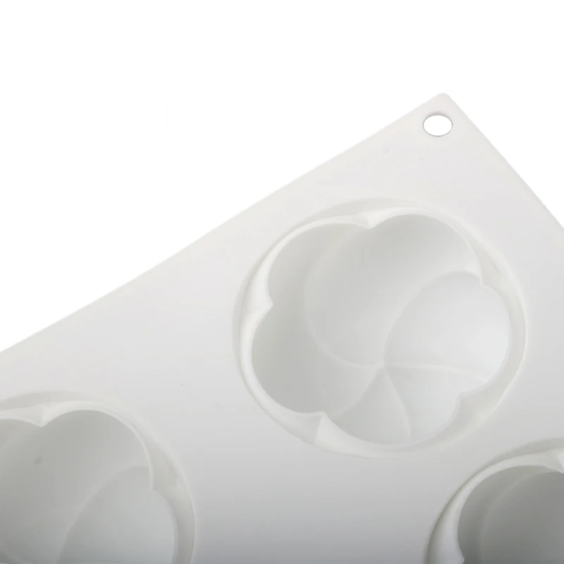 6-Cells Round 5 Petal Twisted Mousse Cake Molds French Mousse Dessert Moulds Food Grade Silicone Molds Kitchen Cake Baking Tools