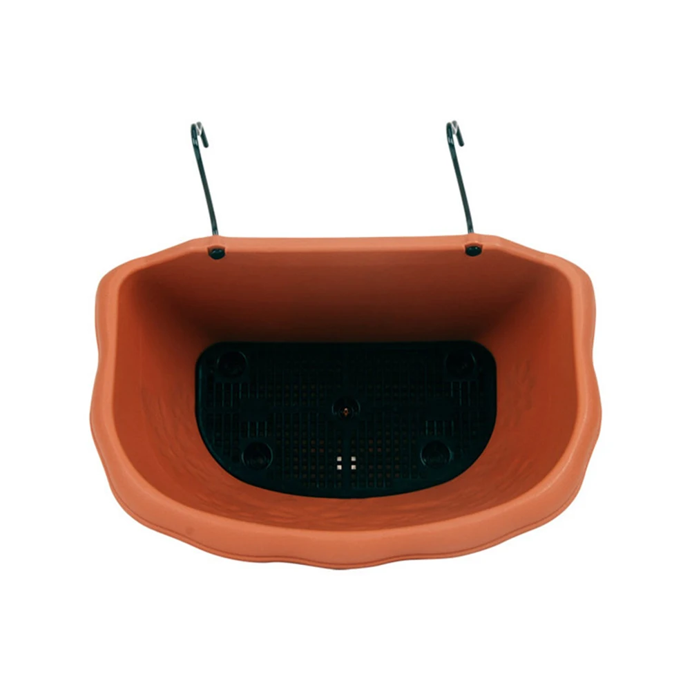 

Wall-Mounted Resin Planter Brown Black Hanging Flower Basket Garden Pot With Hook Waterproof Lining Breathable Bottom