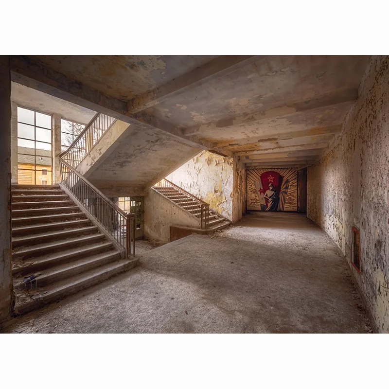 Abandoned House Photography Backdrop Ceremony Gothic Room Broken Window Curtain Rustic Photo Studio Background ZZL-02