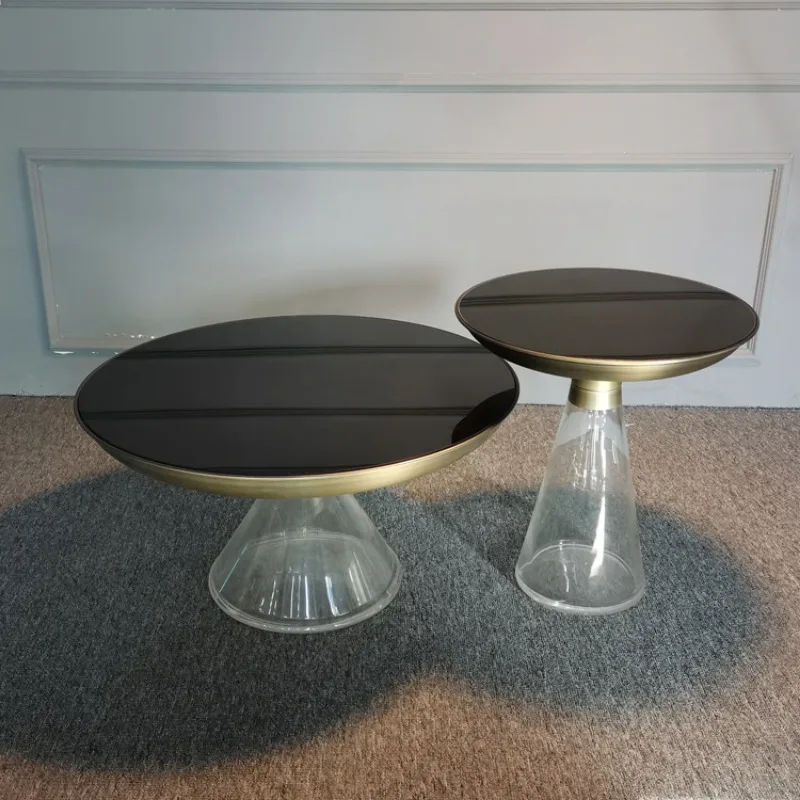 Tavolino da caffè combinato trasparente