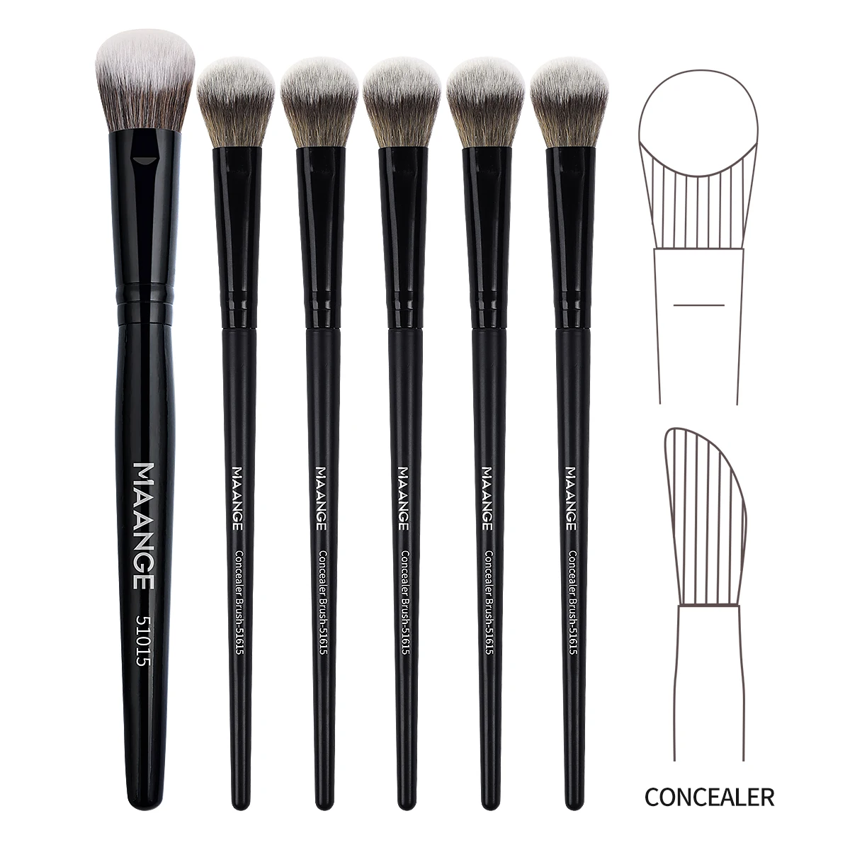 MAANGE-Juego de brochas de maquillaje, 6 uds., brocha de maquillaje para base, corrector, cerdas suaves, herramientas de maquillaje portátiles adecuadas para principiantes