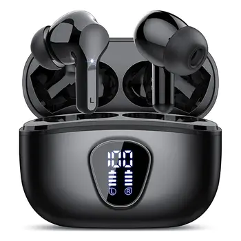 全新無線耳機 HiFi 立體聲耳機 BT5.3 附 ENC 降噪 48 小時 LED 顯示器 耳塞式耳機 IP7 防水耳機 10 最佳銷售 高傳真耳機 - №10