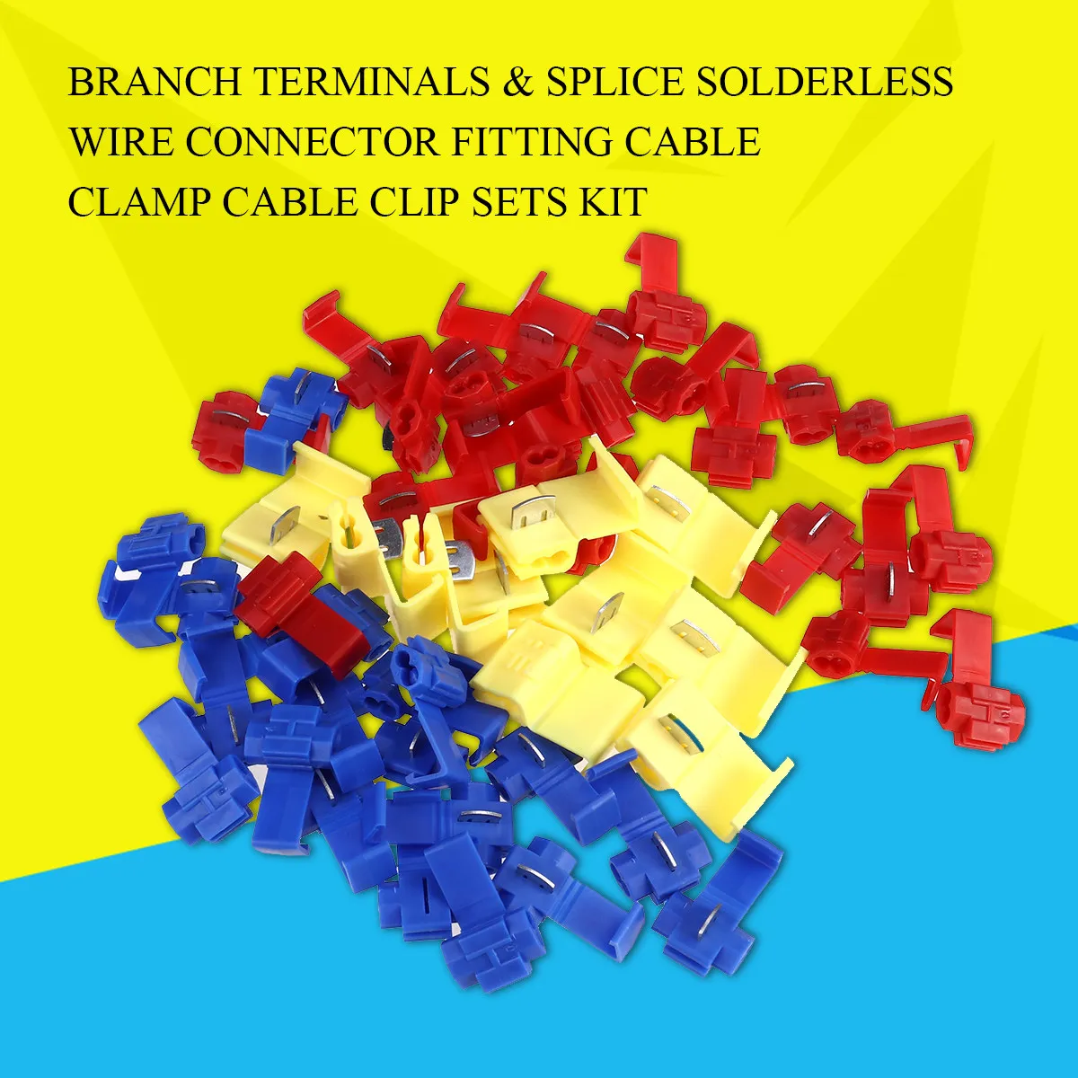 

100Pcs Flexible Branch Wire Connectors Solderless Terminal Clip Sets Quick Clamp Installation for Automotive Control