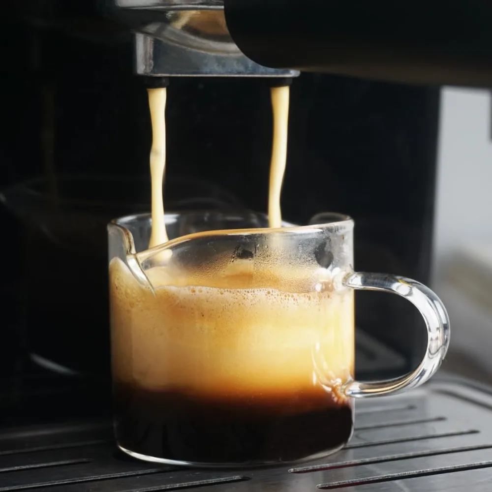 

2 Piece Household Clear Glass Coffee Cup Set 120 ML with Handle Espresso Cup Set Heat-resistant Mini Measure Cup Office