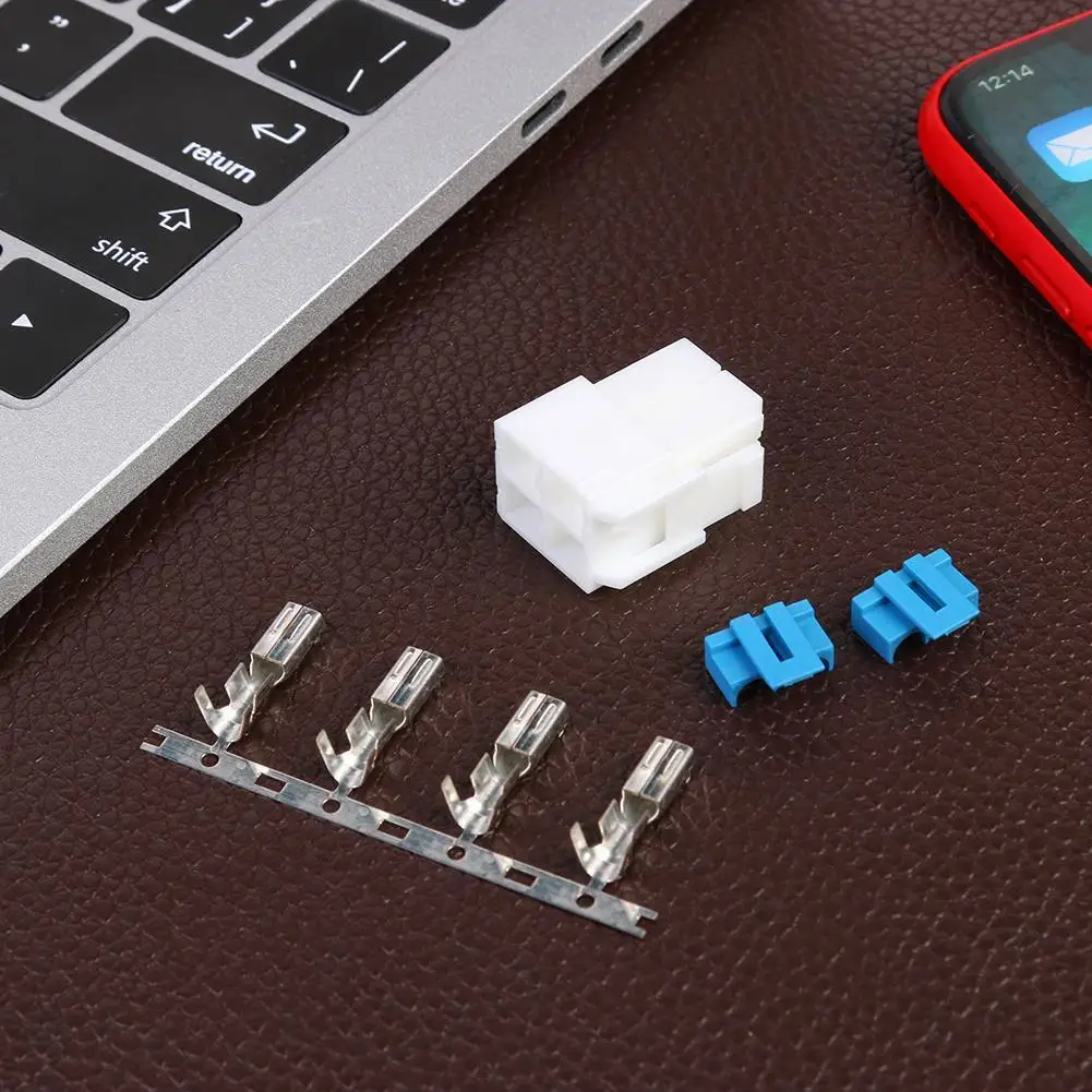 4-Pin Cable Cord Connector Power Socket Cable Connector Shortwave Radio Plug Cord Adapter for YAESU FT-450 for KENWOOD TS-480