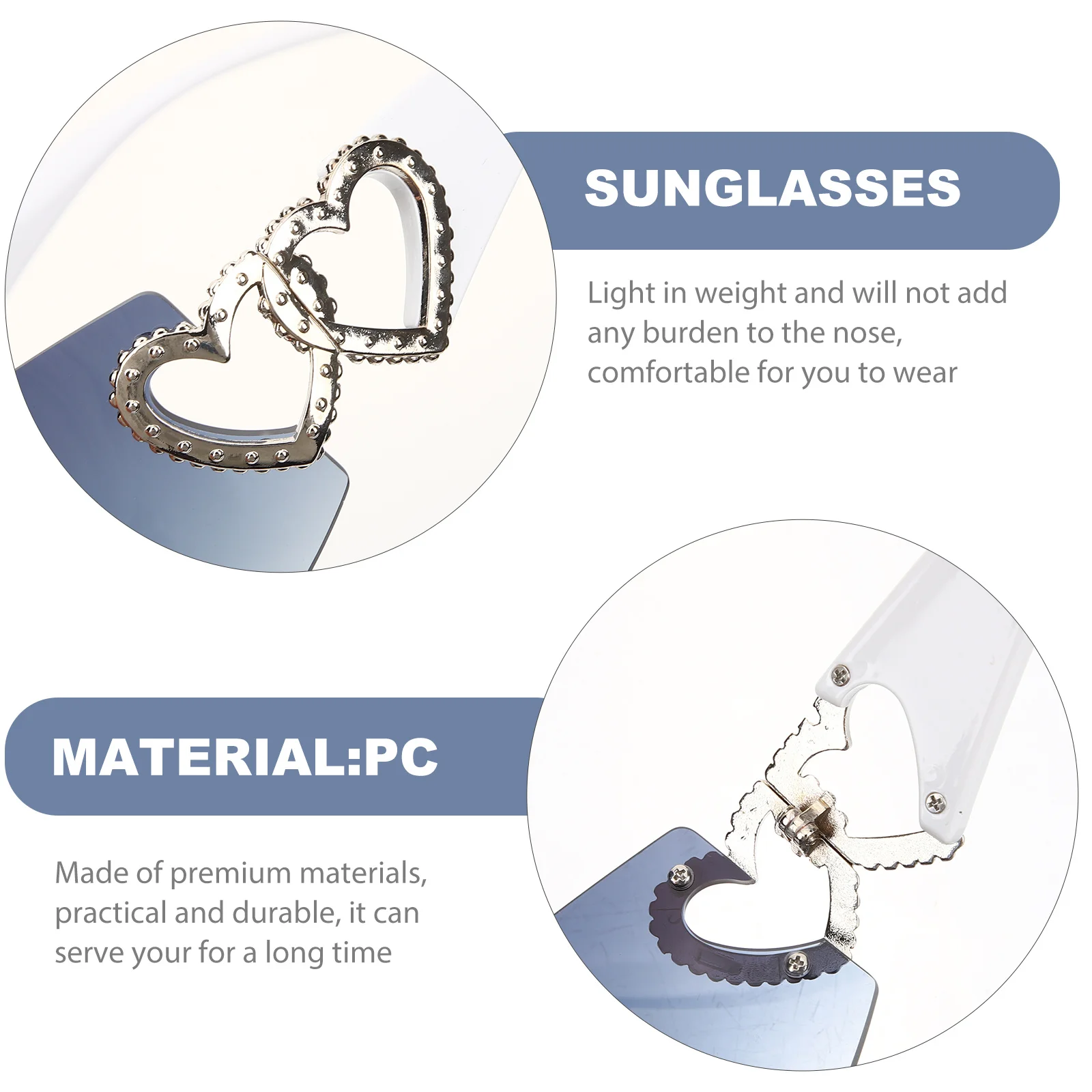 

Summer Sunglasses for Women Fashion Frameless Eyeglasses Lightweight Uv Protection Shades for Beach Vacation and Daily Wear