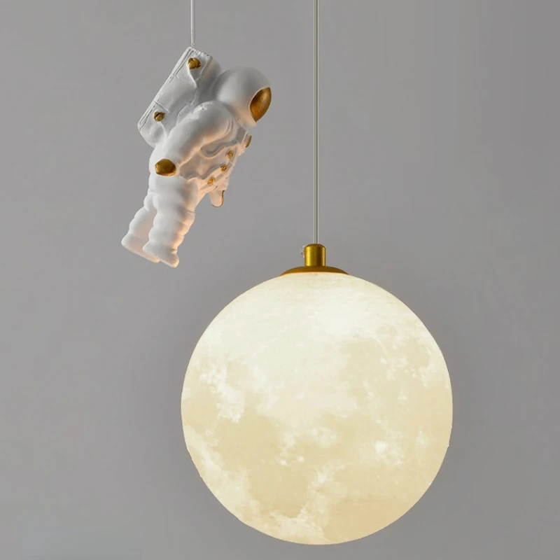 Imagem -04 - Modern Bedside Pendant Lamp Quarto Quarto Infantil Lunar Astronauta Estudo Criativo Indoor Light g9 Pendurado Lighting Fixture Led