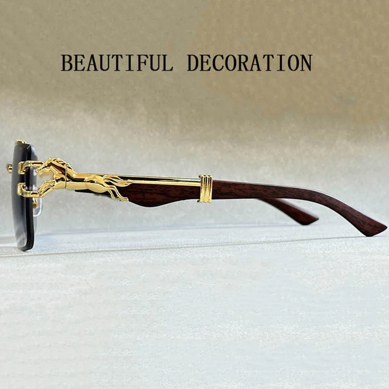 2024 Square Sunglasses For Men New Luxury Vintage Designer Rimless Sunglasses Women Trendy Fashion Glasses Gafas De Sol Hombre - Image 5