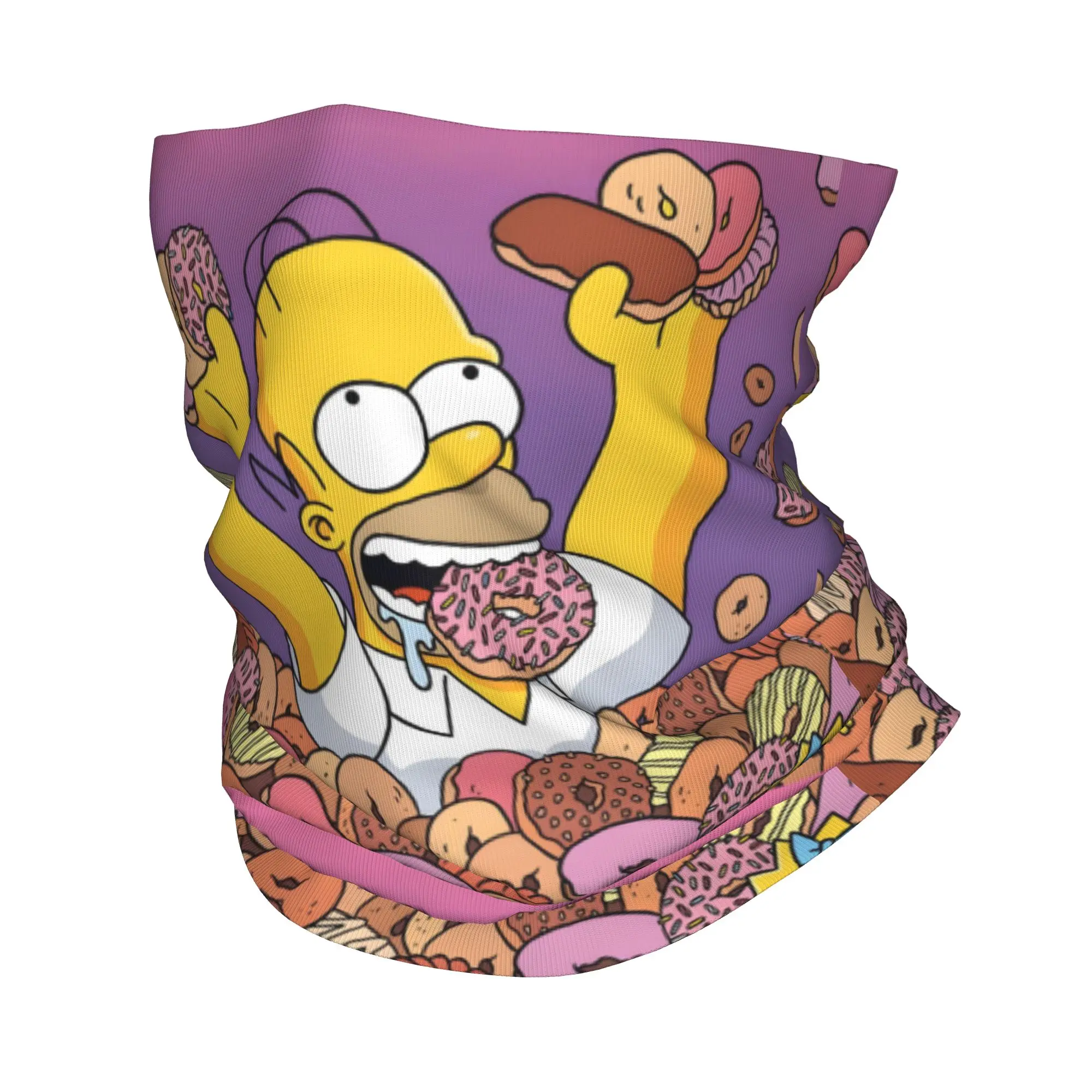 Custom The S-Simpsones-Anime Neck Gaiter Women Men UV Face Shield Winter Cartoon Homer Bandana Scarf for Cycling
