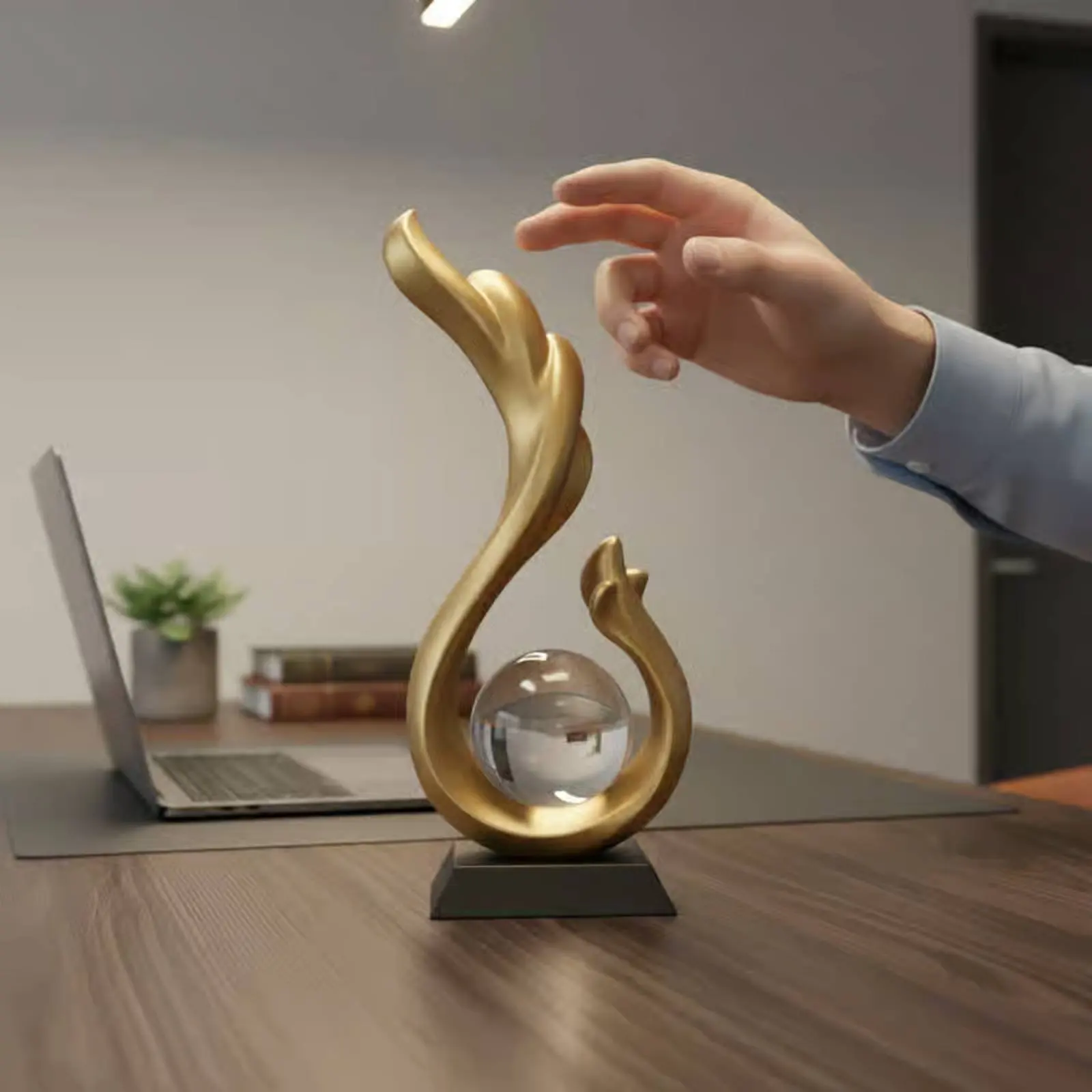 

Luxury Art Decorative Piece Original Design Modern Art Sculpture Gold Abstract Figurine Attractive-Catching Centerpiece