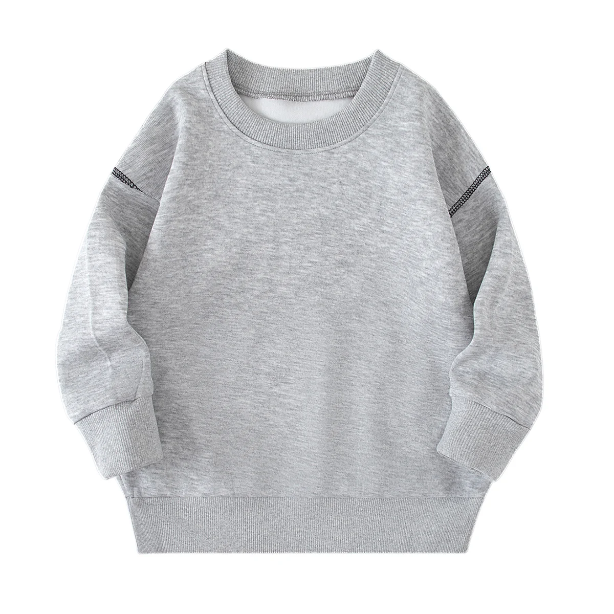 Herbst- und Winter-Kinder-Hoodie in einfarbiger Ausführung, modisch, mit freiem Schulterbereich, für Jungen und Mädchen, lässiger Sport- und Alltagsshirt, vielseitig kombinierbar. – Detail 3