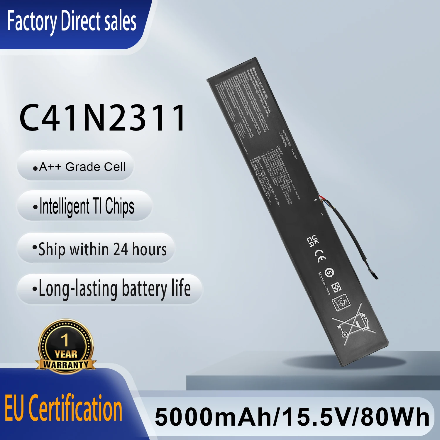 

New C41N2311 Laptop Battery For ASUS ROG Ally X 2nd Handheld Gaming 4ICP6/42/111 ASUS ROG Ally X (2024) RC72LA RC72LA-ALLYX.Z1
