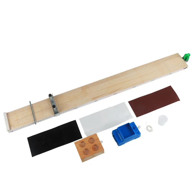 Bevel trolley pulley scale board measure average speed friction