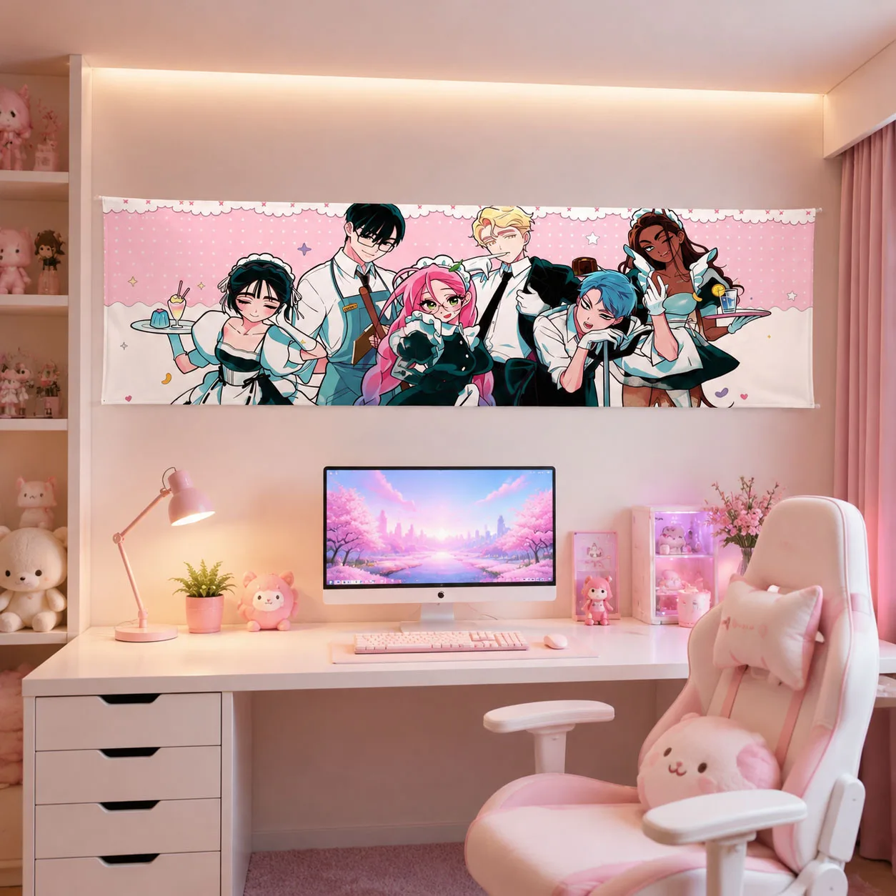 1 Stück A-Alien S-Stage Wandrolle Hängende Anime-Mädchen Tapisserie Wandbehang Schlafzimmer E-Sport-Raum Heimdekoration Geschenke – Detail 5