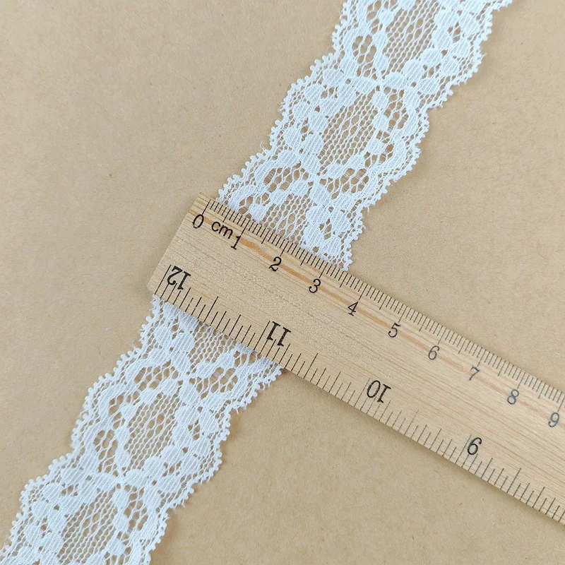 

3.5cm 5yards Lace Ribbon Fabric Lace Trimmings Embroidered Wedding Gift Wrapping Ribbon Handmade DIY Craft Accessories