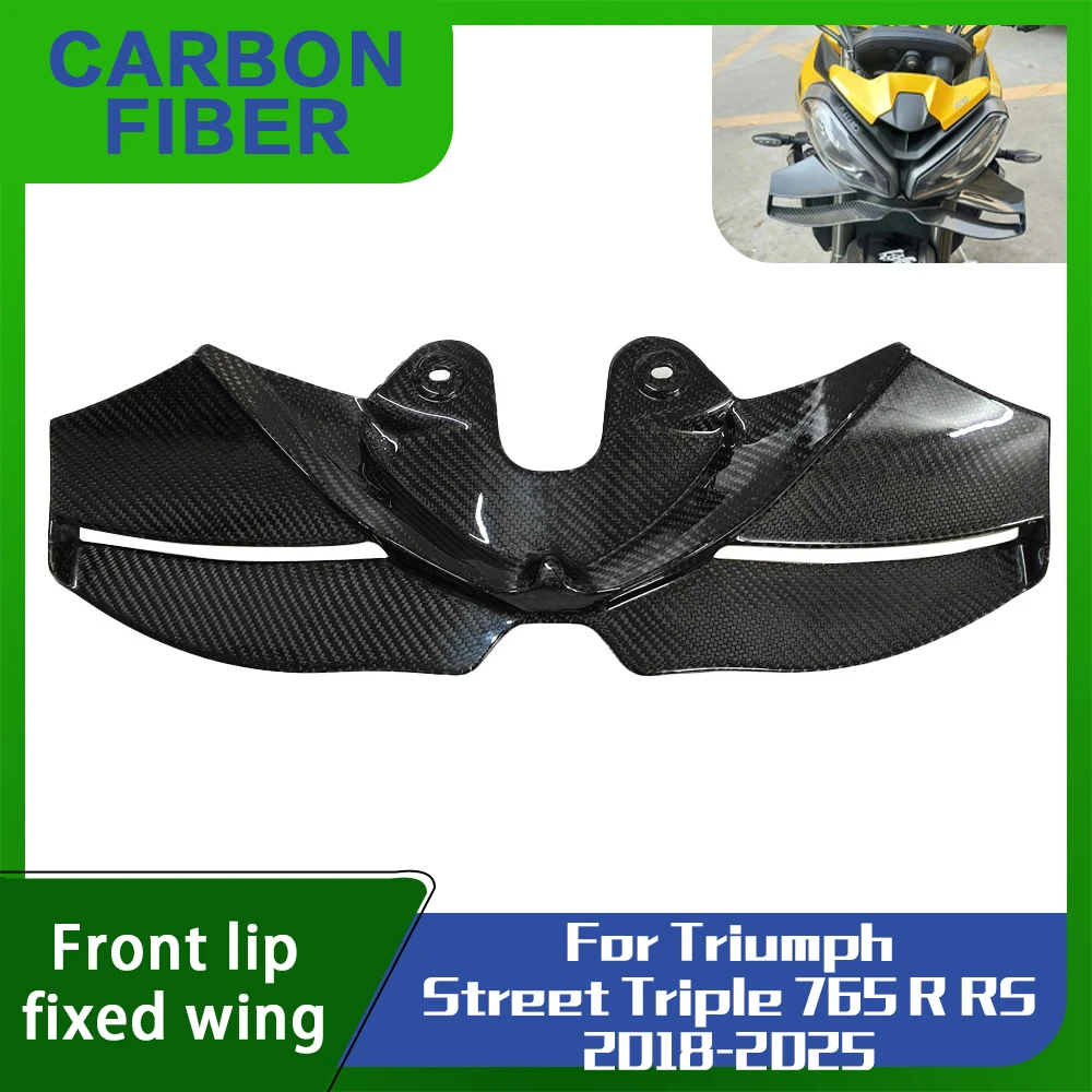 Ailes arrière en fibre de carbone pour Triumph Street Triple 765 R/RS 2018 – 2023, becquet avant, becquet inférieur, lèvre inférieure, moto fixe