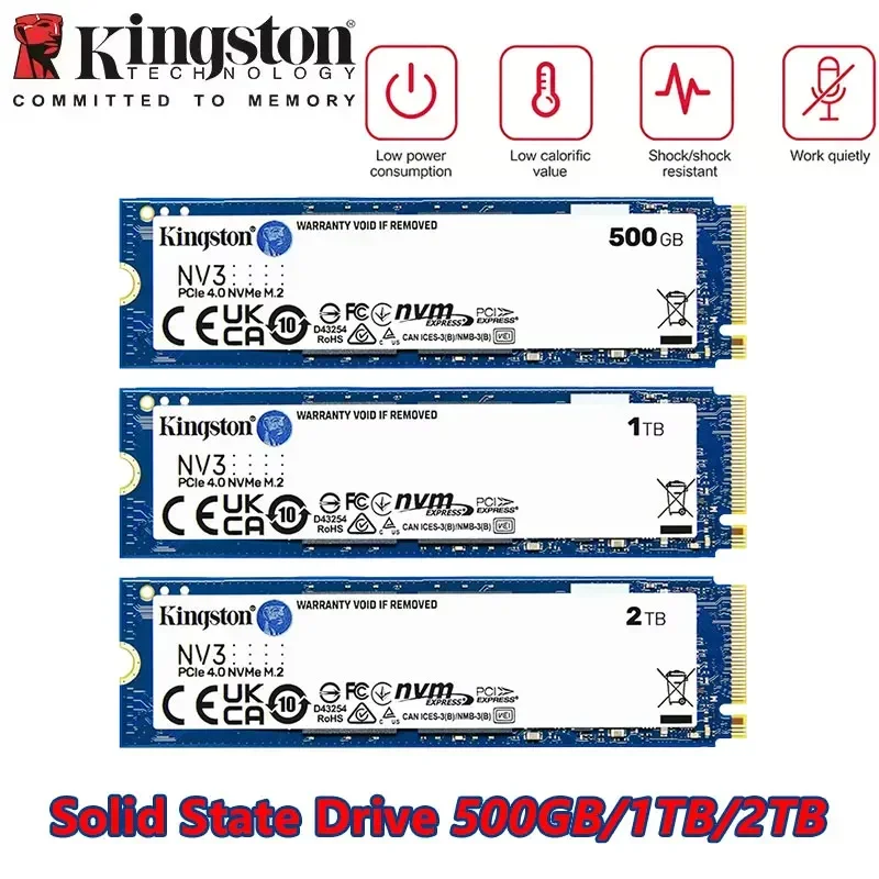 SSD Kingston NV3 1TB 2TB 4TB 500GB NVMe PCIe Gen 4.0x4 Unidade de Estado Sólido M.2 2280 SSD Interno NVMe M2 para Desktop e Laptop