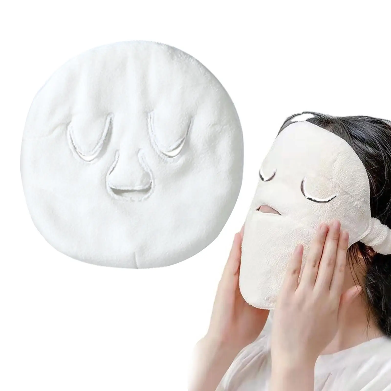 

6xFace Towel Mask Face Care Mask Multifunctional Moisturizing for Sport Women eye open tie rope