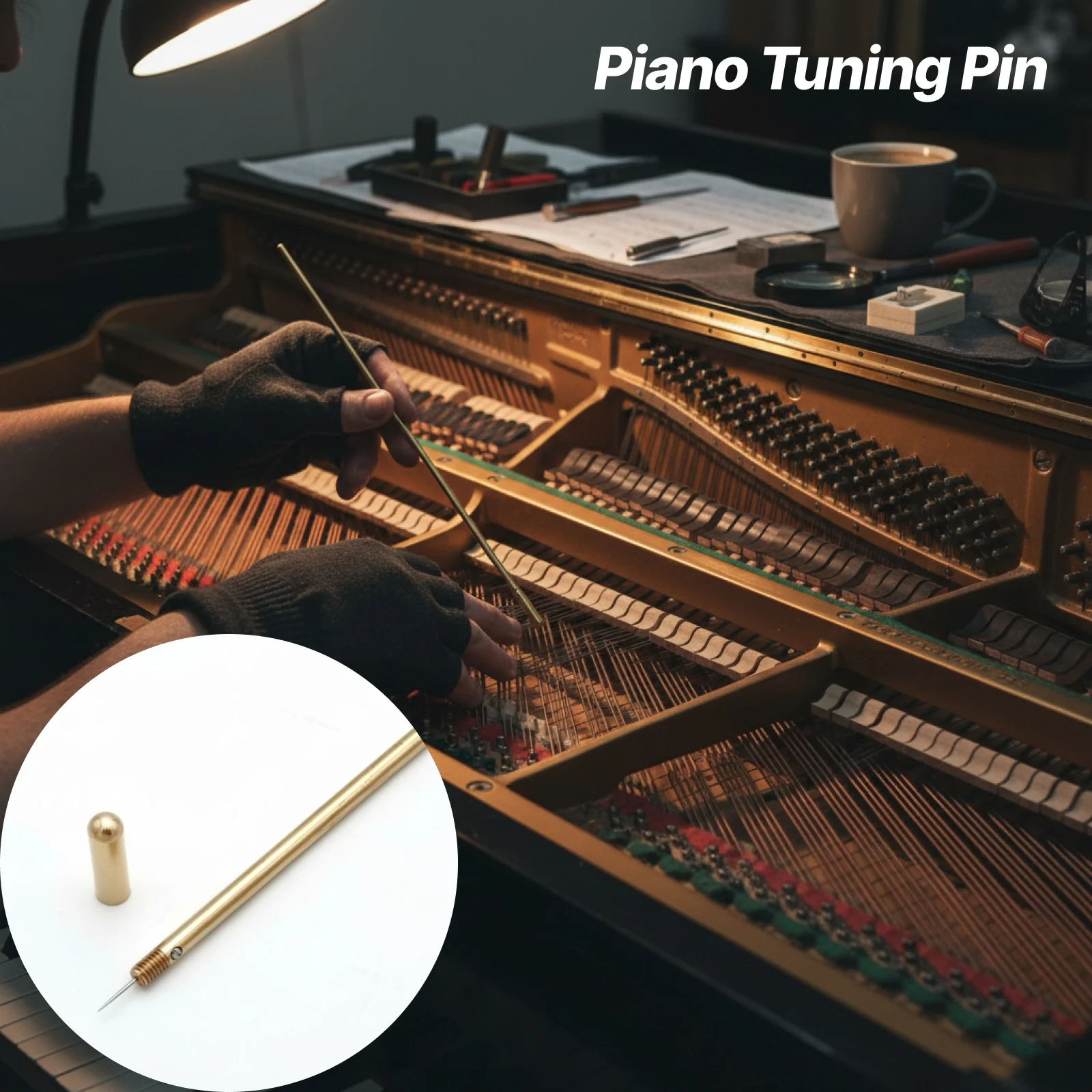 

Portable Gold Piano Tuning Pin Piano Tuning Tool Lightweight Hammer Regulating Parts for Professional Piano