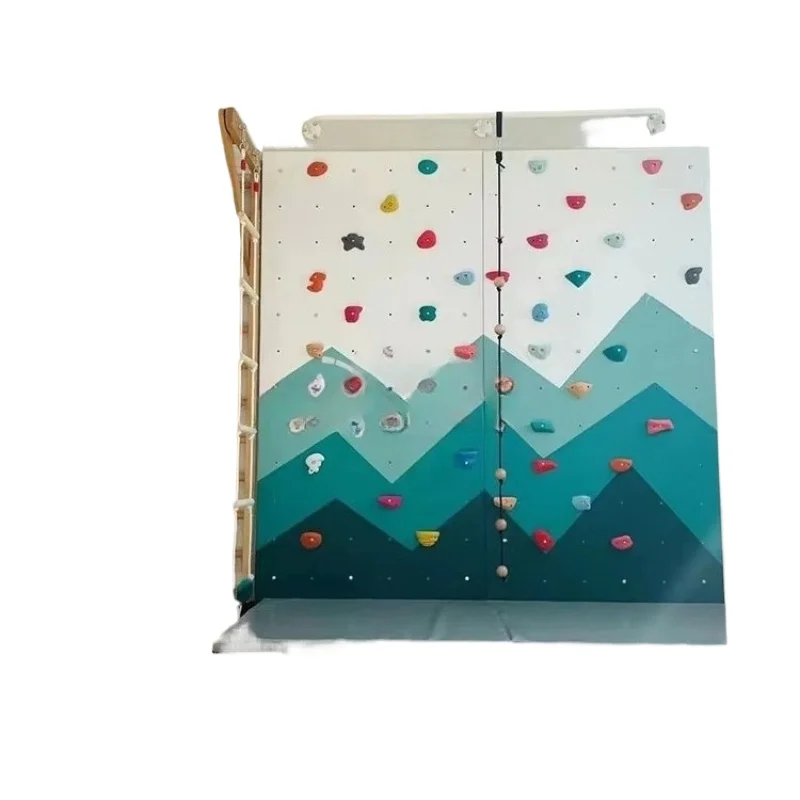 

Wooden children's sports gym home fitness equipment ladder wall monkey bar