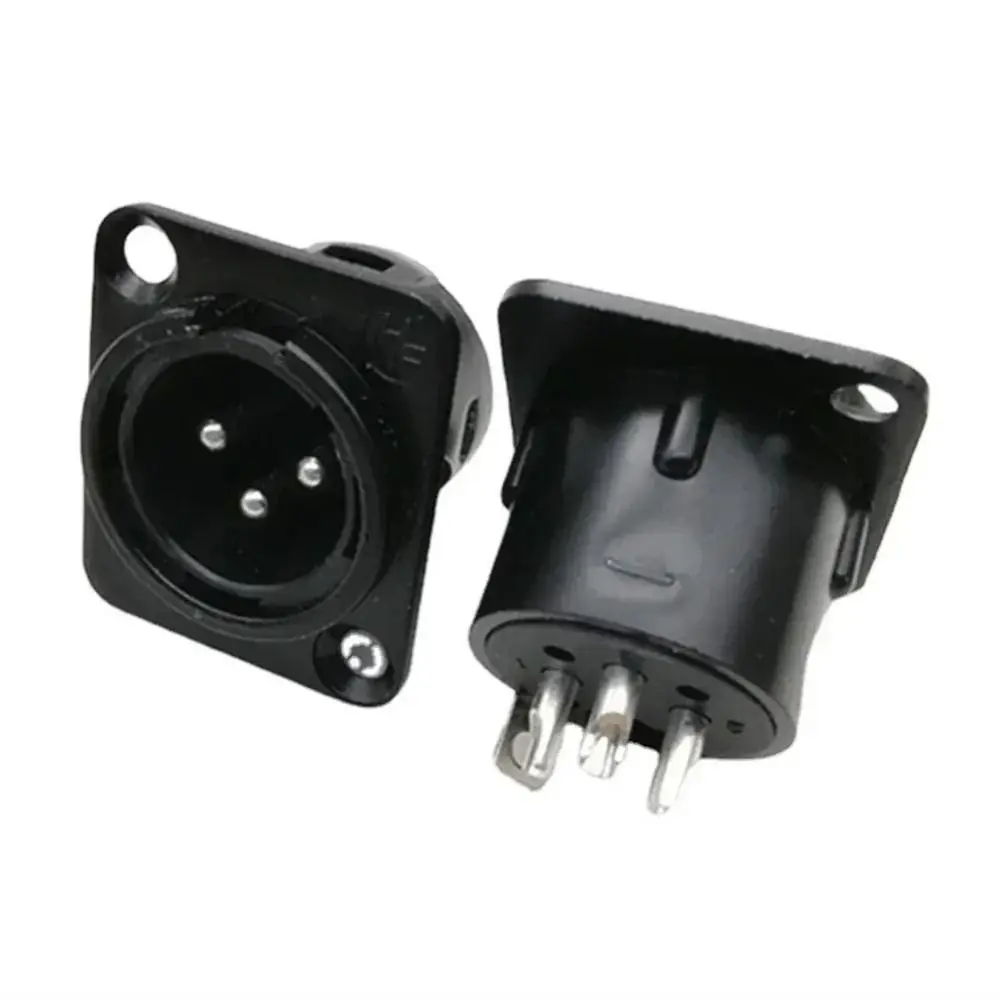 1Pcs Alloy Plastic 3Pin XLR Connector Studio Audio Mixer Solder Terminals Design Male Female Chassis Rack Panel Mount