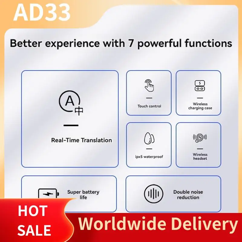 

(High-Quality) Language Translation Earbuds Two-Way Real-Time Translation Language, Instant Voice Translation Business Learning