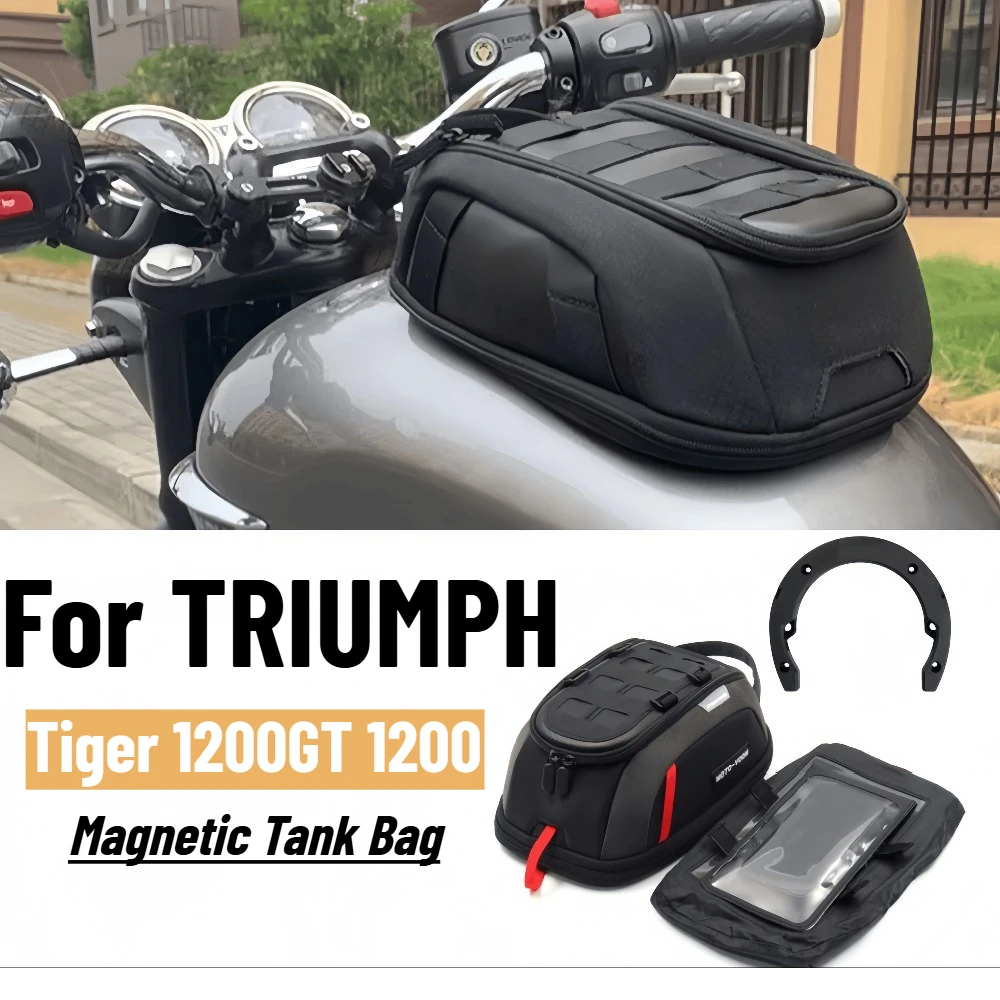 For TRIUMPH Tiger 1200GT PRO 1200 Rally Pro Explorer 2023- Motorcycle Magnetic Fuel Tank Bag Quick Release Portable Tool Bags