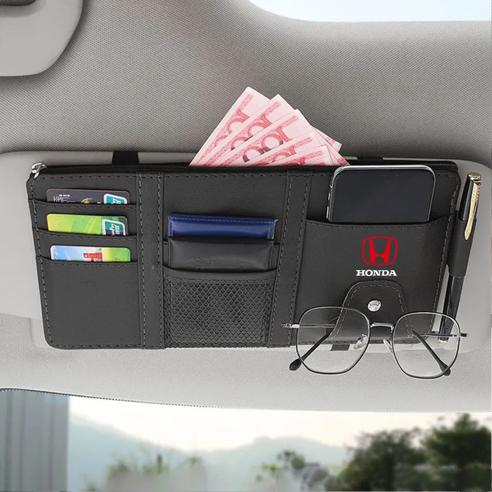 

Для Honda Civic 10th 11th Gen Hrv Jazz City Fit Accord 7 Автомобильный солнцезащитный козырек Сумка для хранения Многоцелевой автомобильный кошелек для хранения документов