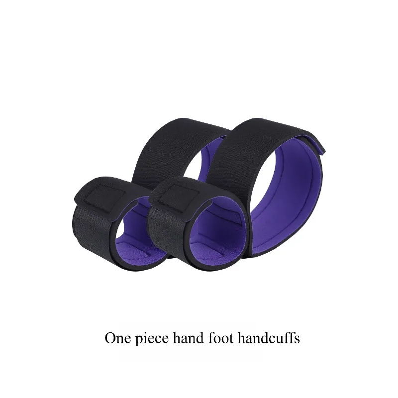 SMセックススポンジ手足拘束具カップルセックストレーニング女性奴隷罰拘束黒紫結合手足拘束具
