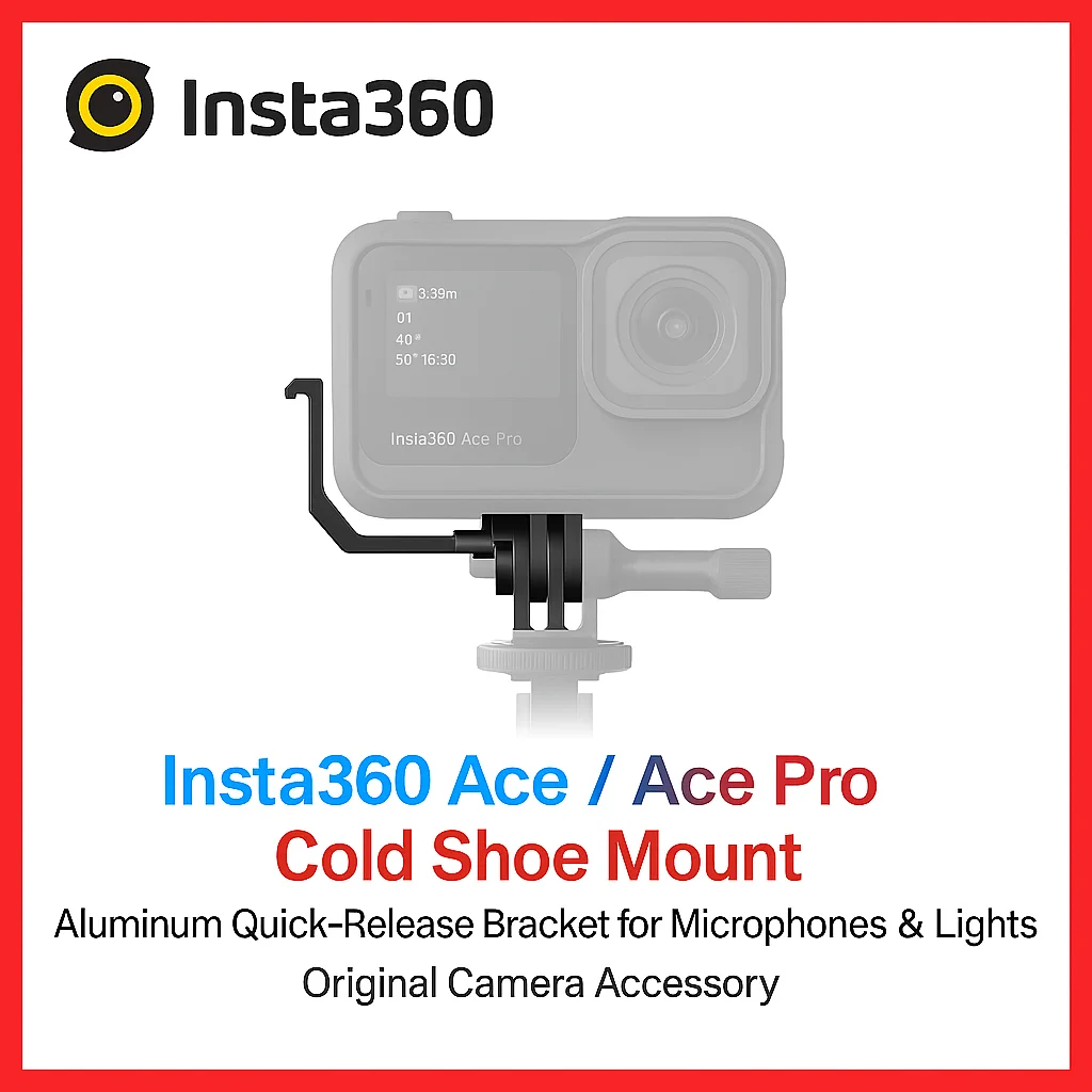 

Крепление для холодного башмака Insta360 Ace / Ace Pro | Алюминиевый быстросъемный кронштейн для микрофонов и фонарей | Оригинальный аксессуар для камеры