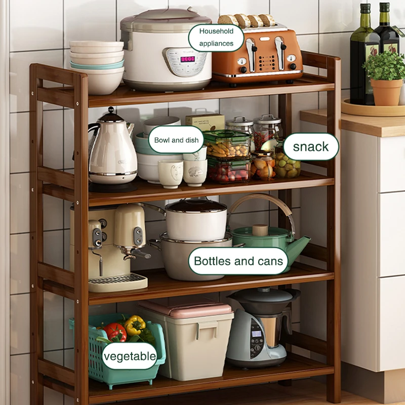 

Kitchen Storage Rack Floor Type Multi-Layer Storage Rack Household Pot Seasoning Supplies Storage Fruit and Vegetable Dish Rack