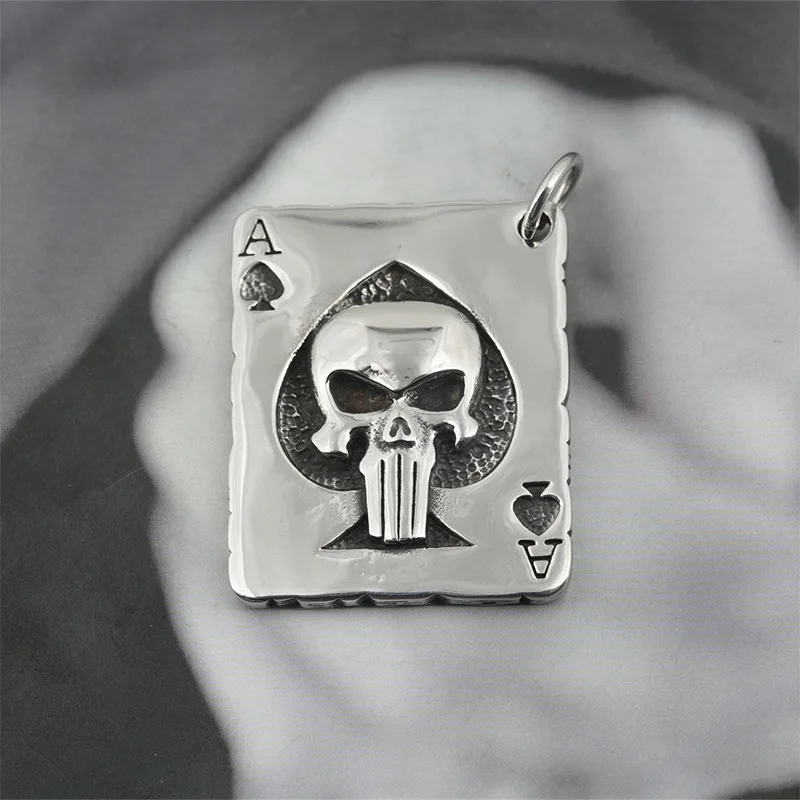 European and American Fashion Accessories Domineering Male Stainless Steel Necklace Magician Spade A Sweater Chain