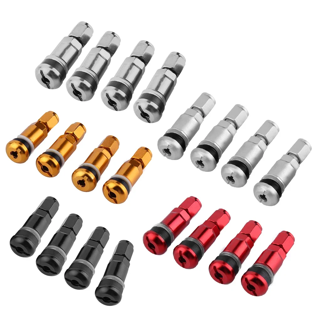 4pcs Car Tubeless Wheel Tyre Valve Stems Universal Metal Car Motorcycle Tubeless Wheel Tyre Valve Stems Caps