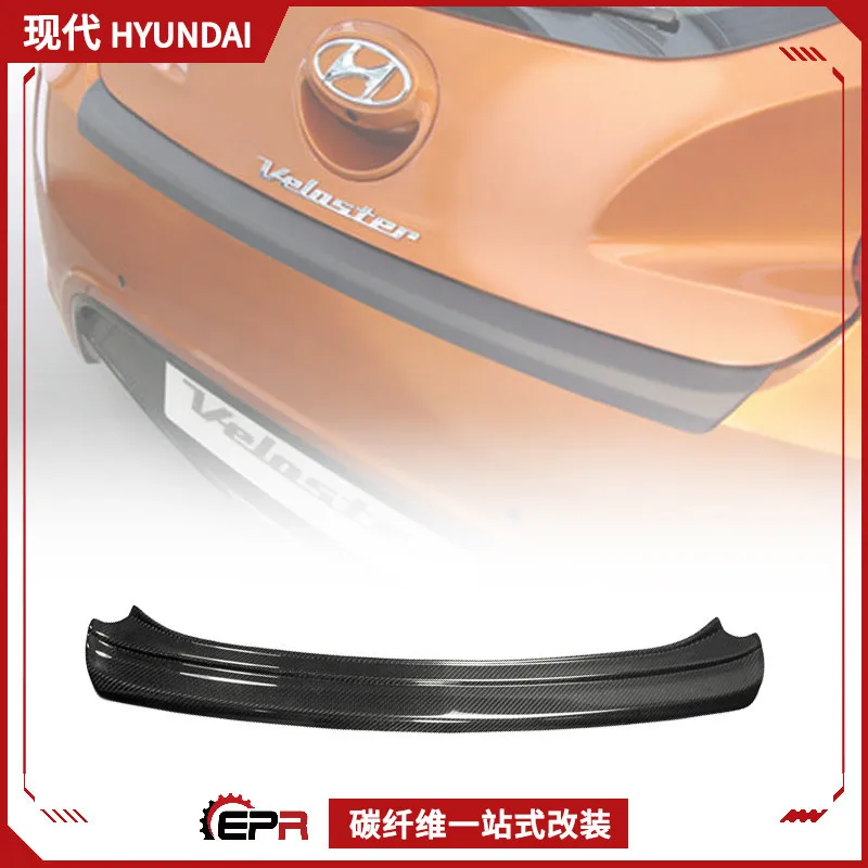 

Suitable for modern Veloster carbon fiber modified parts, rear case lid lip, luggage lid trunk lid sticker