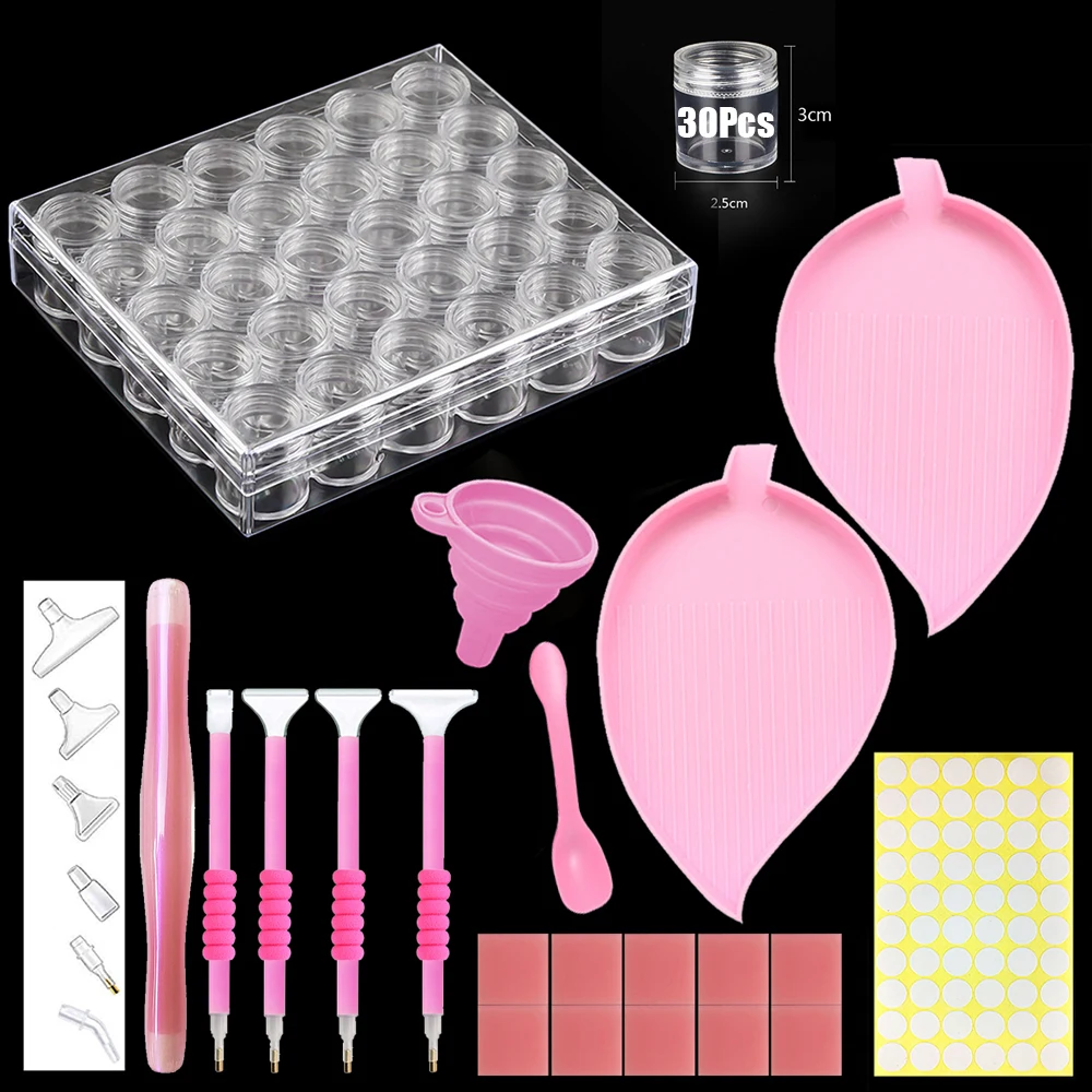 

DIY Diamond Drawing Accessories and Tool Kit, Comes with Diamond Embroidery Box and Multiple Sized Drawing Pens Accessory