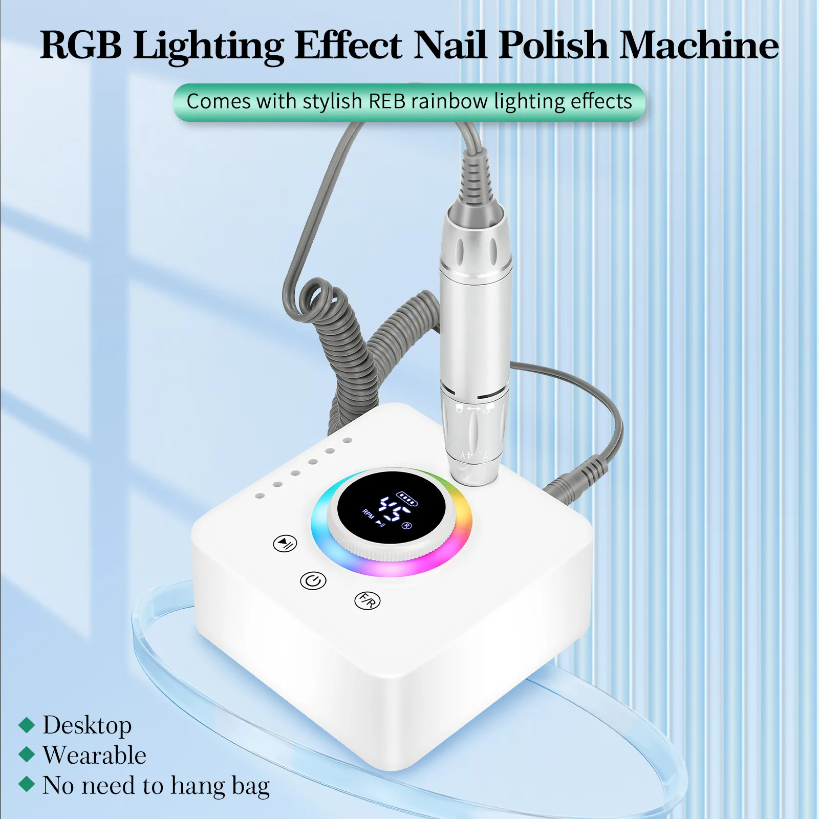 2025年新型 電動ネイルドリルマシン LCDディスプレイ マニキュア ペディキュア ポリッシャー