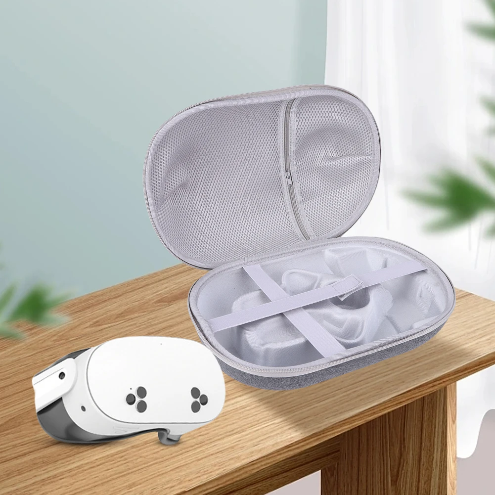 Custodia rigida da viaggio portatile antiurto con tasca in rete Custodia rigida per cuffie e accessori Meta Quest 3S VR