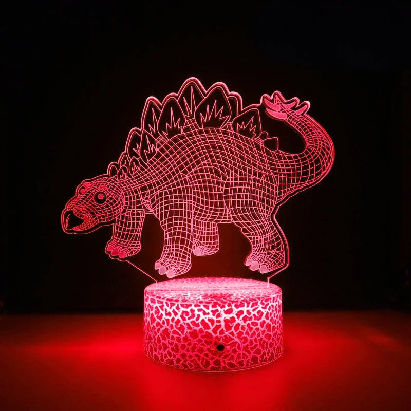 Nacht 3D Dinosaurier Nachtlicht Kinder LED Dinosaurier Lampe Schöne USB Acryl Tisch Nachtlicht für Kinder Geschenk Lampe Schlafzimmer Dekor