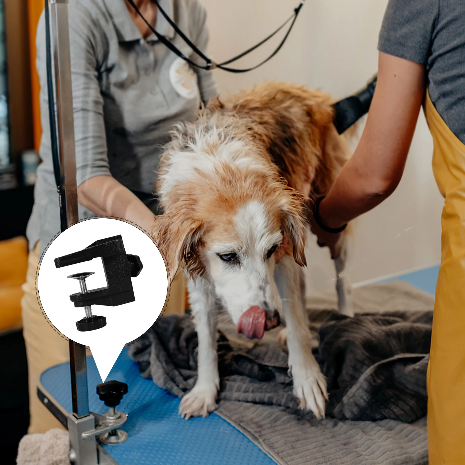 

Durable Pet Grooming Table Clamp Metal Arm Holder Easy Transport Storage Reliable Grooming Accessory for Dogs Cats