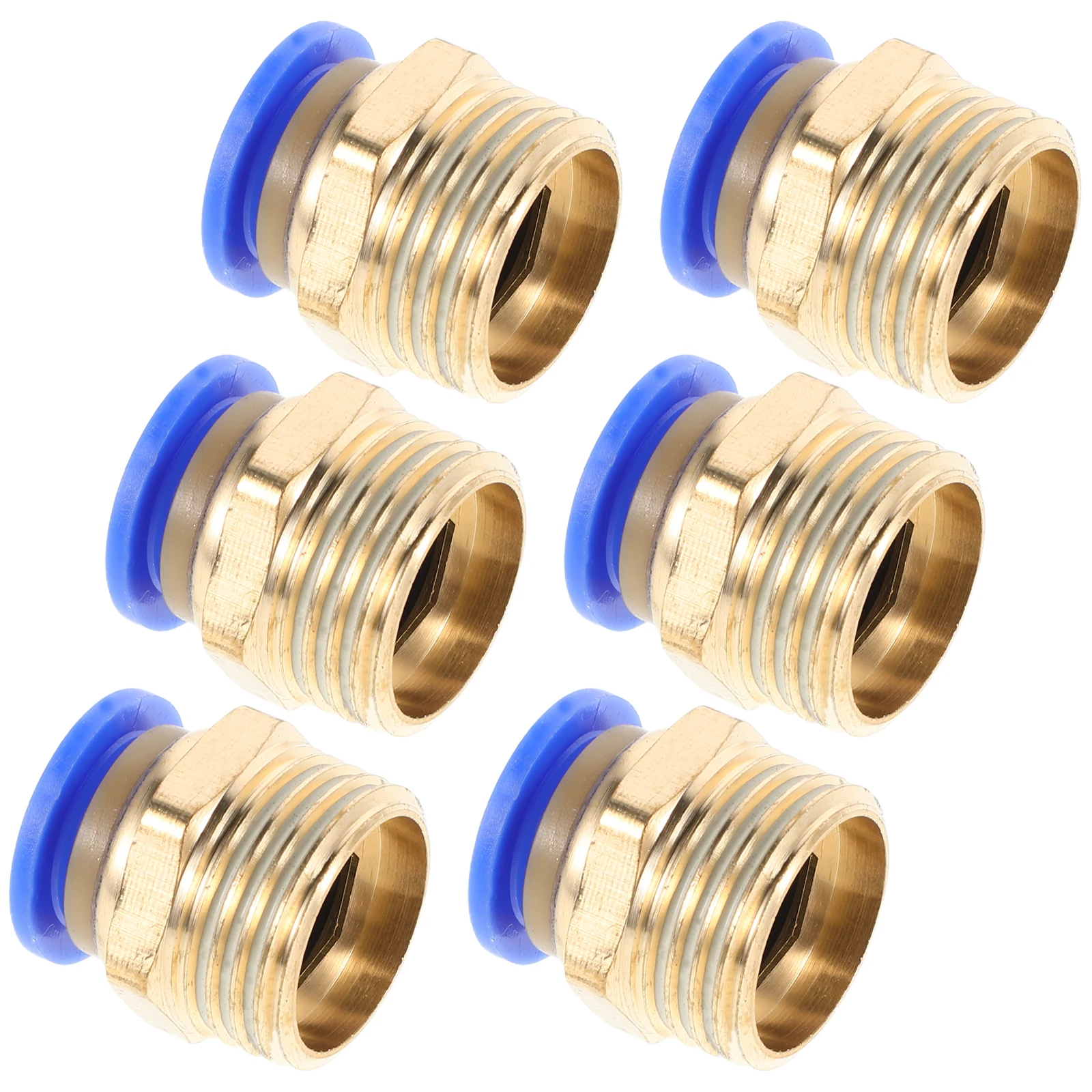 

6 PCS Pneumatic Push-in Fittings Tube Metric System External Thread Repair Tool Adapters Quick Connect Copper Hose Connectors