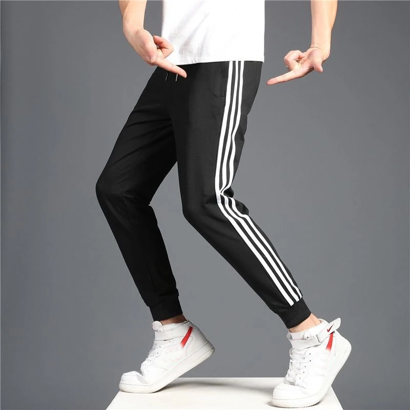 

XL-5XL Man Black Striped Pants New Men's Clothing Casual Trousers Sport Jogging Tracksuits Sweatpants Harajuku Streetwear Pants